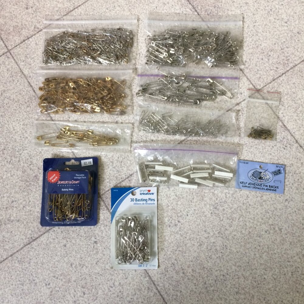 Gold & Silver Color Safety Pins One Lot